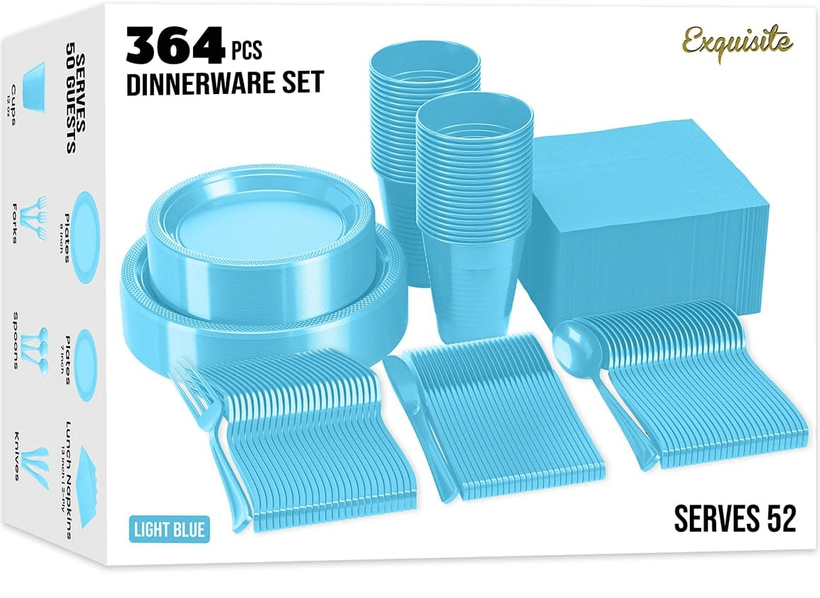 350 Solid Color Tableware Combo | Light Blue